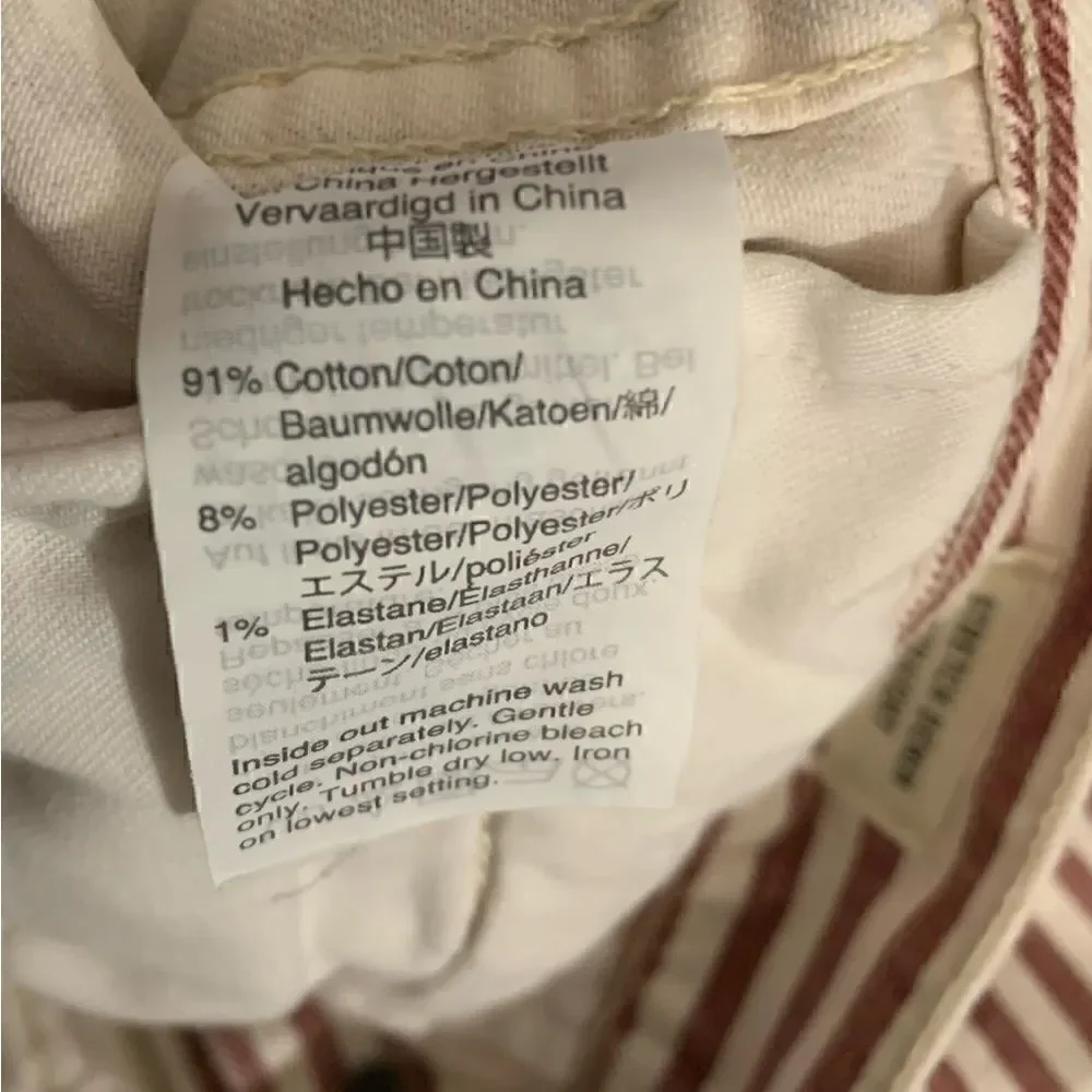 Madewell purple/white striped button down stretch denim skirt Size 28